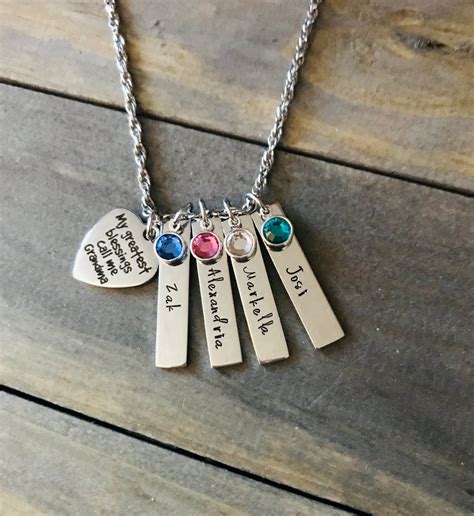 etsy grandma necklace|grandma necklace with grandchildren names.